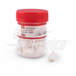 Conn RJ45 EZ pass  Cat 5e   BARATTOLO Spina modulare RJ45 8P8C Cat 5e passante   UTP