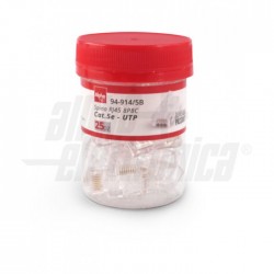 Conn RJ45 EZ pass  Cat 5e   BARATTOLO Spina modulare RJ45 8P8C Cat 5e passante   UTP