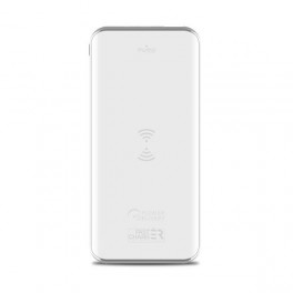 Puro Batteria Esterna Premium Fast Charger Qi 8000mAh 1USBA+1USB C 18W Li Poly Bianco