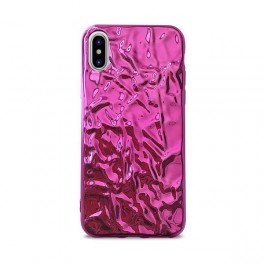 Puro Cover in TPU con effetto metallizzato  Glam   Metal Flex  per iPhone X / Xs 5 8  Rosa