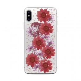 Puro Cover PC + TPU  Glam   Hippie Chic  per iPhone Xr 6 1  con Fiori Rosso