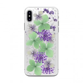 Puro Cover PC + TPU  Glam   Hippie Chic  per iPhone Xr 6 1  con Fiori Verde