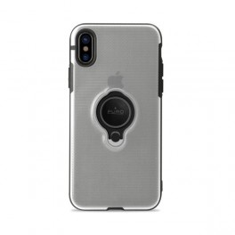 Puro Cover PC + TPU, Mag Ring, per iPhone Xr 6 1 con anello 360° e placca met  integrata Trasparente