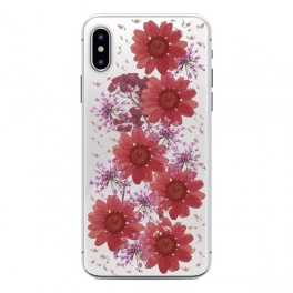 Puro Cover PC + TPU  Glam   Hippie Chic  per iPhone Xs Max 6 5  con Fiori Rosso