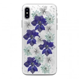 Puro Cover PC + TPU  Glam   Hippie Chic  per iPhone X Plus 6,5  con Fiori, Viola