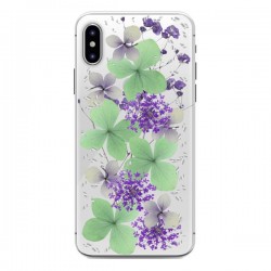 Puro Cover PC + TPU  Glam   Hippie Chic  per iPhone X Plus 6,5  con Fiori, Verde