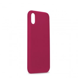 Puro Cover in Silicone Liquido con interno in microfibra per iPhone Xs Max 6 5  Fucsia
