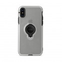 Puro Cover PC+TPU,Mag Ring,per iPhone Xs Max 6 5  con anello 360°e placca met  integrata Trasparente