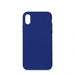 Puro Cover in Silicone Liquido con interno in microfibra per iPhone X / Xs 5 8  Blu