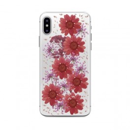 Puro Cover PC + TPU  Glam   Hippie Chic  per iPhone X / Xs 5 8  con Fiori Rosso