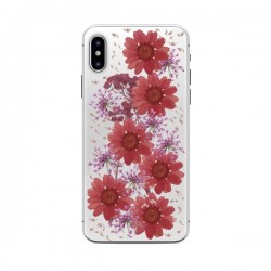 Puro Cover PC + TPU  Glam   Hippie Chic  per iPhone X / Xs 5 8  con Fiori Rosso