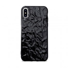 Puro Cover in TPU con effetto metallizzato  Glam   Metal Flex   per iPhone X / Xs 5 8  Nero