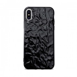 Puro Cover in TPU con effetto metallizzato  Glam   Metal Flex   per iPhone X / Xs 5 8  Nero