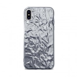 Puro Cover in TPU con effetto metallizzato  Glam   Metal Flex  per iPhone X / Xs 5 8  Silver