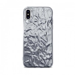 Puro Cover in TPU con effetto metallizzato  Glam   Metal Flex  per iPhone X / Xs 5 8  Silver