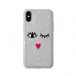 Puro Cover PC + TPU  SHINE EYES  per iPhone X 5 8  Silver