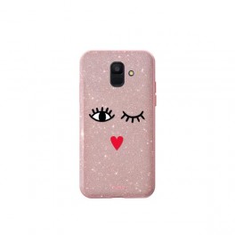 Puro Cover PC + TPU Shine  EYES  per Samsung A6 2018 5 6  Rose Gold