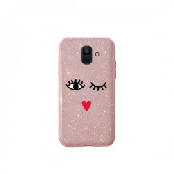 Puro Cover PC + TPU Shine  EYES  per Samsung A6 2018 5 6  Rose Gold