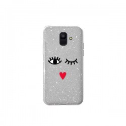 Puro Cover PC + TPU Shine  EYES  per Samsung A6 2018 5 6  Silver