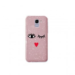 Puro Cover PC + TPU Shine  EYES  per Samsung J6 2018 5 6  Rose Gold