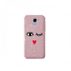 Puro Cover PC + TPU Shine  EYES  per Samsung J6 2018 5 6  Rose Gold