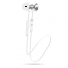 Puro Auricolare Stereo Bluetooth V4 1, Magnet Pod Earphones  con aur  mag , tasto risp+volume Bianco