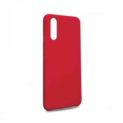 Puro Cover in Silicone Liquido con interno in microfibra per Huawei P20 5 8  Rosso