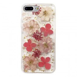 Puro Cover PC + TPU  Glam   Hippie Chic  per iPhone 6/6s/7/8 Plus 5,5  con Fiori, Rosa