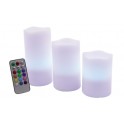 SET 3 CANDELE LED COLORI RGB 
