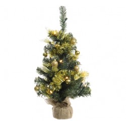 ALBERO DI NATALE 20 LUCI H 60CM VERDE/ORO DA INTERNO