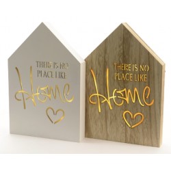 LED wooden wall frame 2clas botext: there is no place like homenatural and white finishexcl : 2x AA batteriesworking hours: 