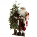 BABBO NATALE WELCOME CON ALBERO 20 LED h 108cm