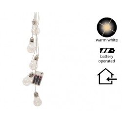 CATENA 5 LAMPADINE GLOBO DECORO CON MICRO LED A BATT 