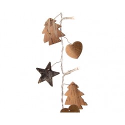 LED birch bark garland indoor3designs: star tree heart on 1 stringtransp cable   IP20 trafolead cable   3mdistance between l