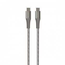 Puro Cavo in Tessuto con Kevlar  Fabric K2  da USB C a USB C 2 0, 3A, 480MBps, 1 2m Space Grey