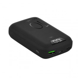 Puro Batteria Esterna Fast Charger Compact con Display 10000mAh 1USBA+1USB C 15W Li Poly, Nero