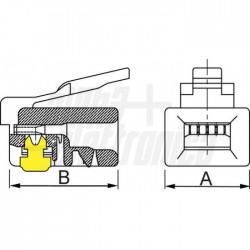 Spina modulare cavo rigido e flex 8P8C Confezione: Sacchetto da 100pz 