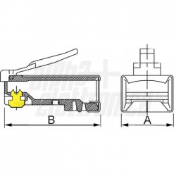 Spina schermata   RJ45 8P8C   Cat 6   A Spina schermata   RJ45 8P8C   Cat 6   AWG24 26   rigido + flessibile