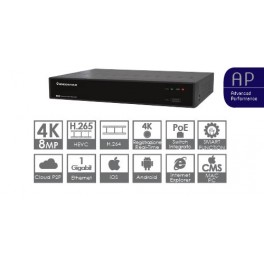 NVR 4CH,H 265,4K,ONVIF,1HDD,50MBS MODEL: RS N5004E0 E