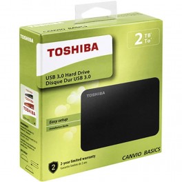 HARD DISK  EXT TOSHIBA 2TB 2 5  USB 3 0 3 0 CANVIO BASICS NERO