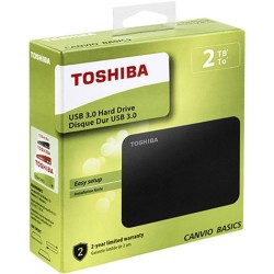 HARD DISK  EXT TOSHIBA 2TB 2 5  USB 3 0 3 0 CANVIO BASICS NERO