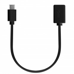 Puro Adattatore da Micro USB a USB C 2 0, 3A, 480Mbps con laccetto di Sicurezza Nero