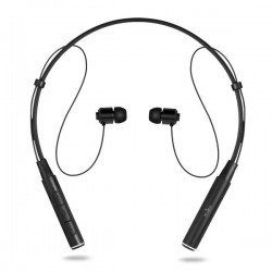 Puro Auricolari Stereo Bluetooth con Archetto da Collo Nero
