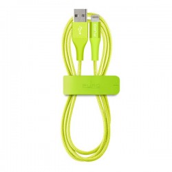 Puro Cavo MFI in Tessuto VERDE Puro Cavo MFI in Tessuto + Connettore Alluminio per Dispositivi Ligthning, 2 4A, 1m VERDE