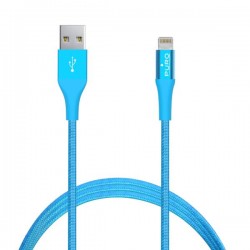 Puro Cavo MFI in Tessuto BLUE Puro Cavo MFI in Tessuto + Connettore Alluminio per Dispositivi Ligthning, 2 4A, 1m Grigio Scuro