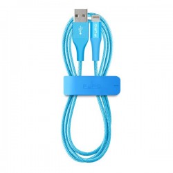 Puro Cavo MFI in Tessuto BLUE Puro Cavo MFI in Tessuto + Connettore Alluminio per Dispositivi Ligthning, 2 4A, 1m Grigio Scuro