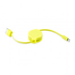 Puro Icon Cavo Lightning MFI Retraibile 0,80m Giallo Fluo