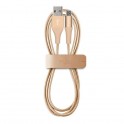 Puro Cavo in Tessuto + Connettore Alluminio per Dispositivi Micro USB, 2 4A, 1m Oro