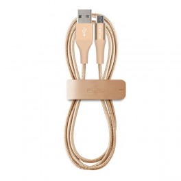 Puro Cavo in Tessuto + Connettore Alluminio per Dispositivi Micro USB, 2 4A, 1m Oro