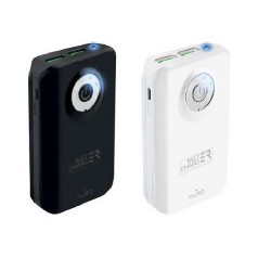 Puro Batteria Esterna Fast Charger Universale 5200mAh, 2 USB, Output 2 4A, Li Ion Nero